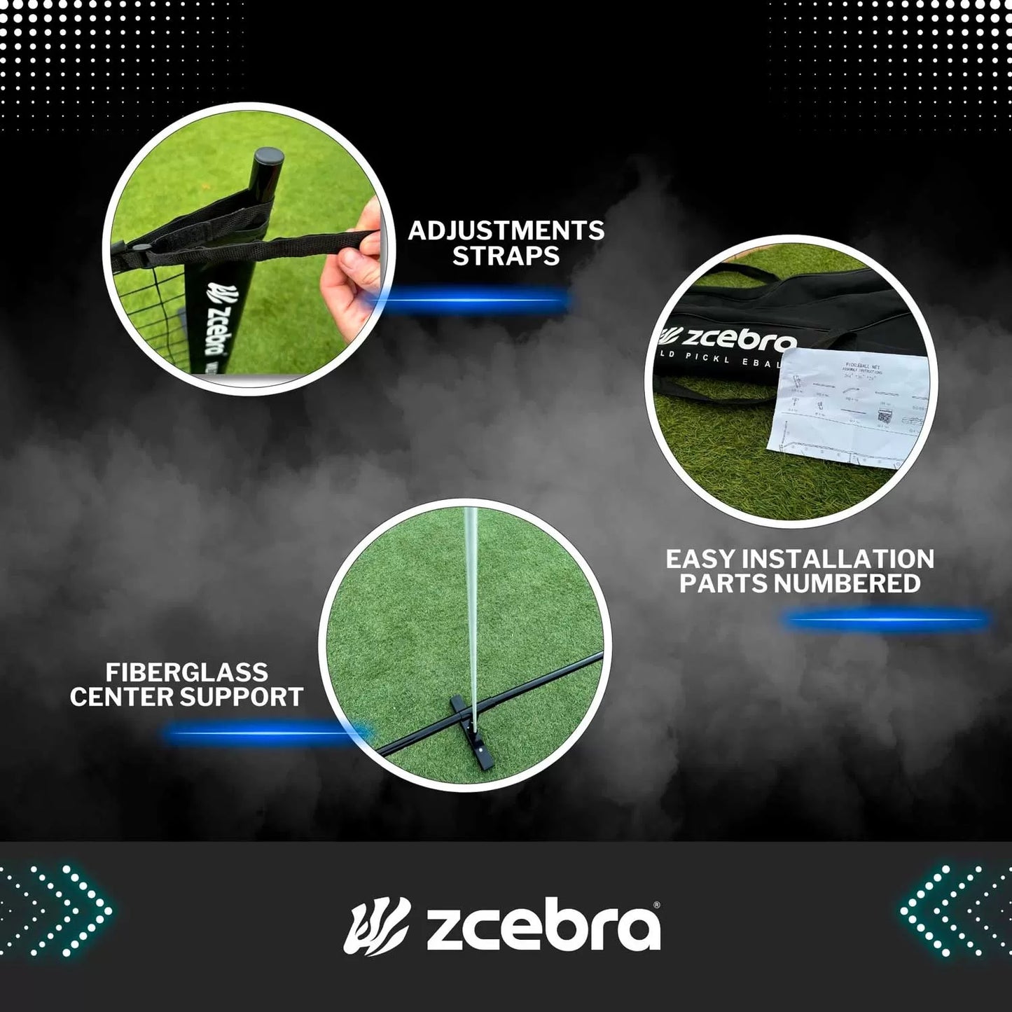 Zzebra pickleball net