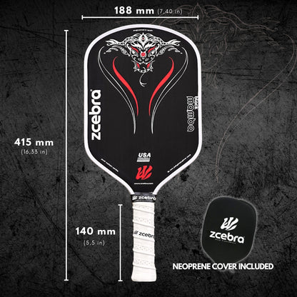 Zzebra Black Mamba Pure Carbon Series Pickelball Paddle